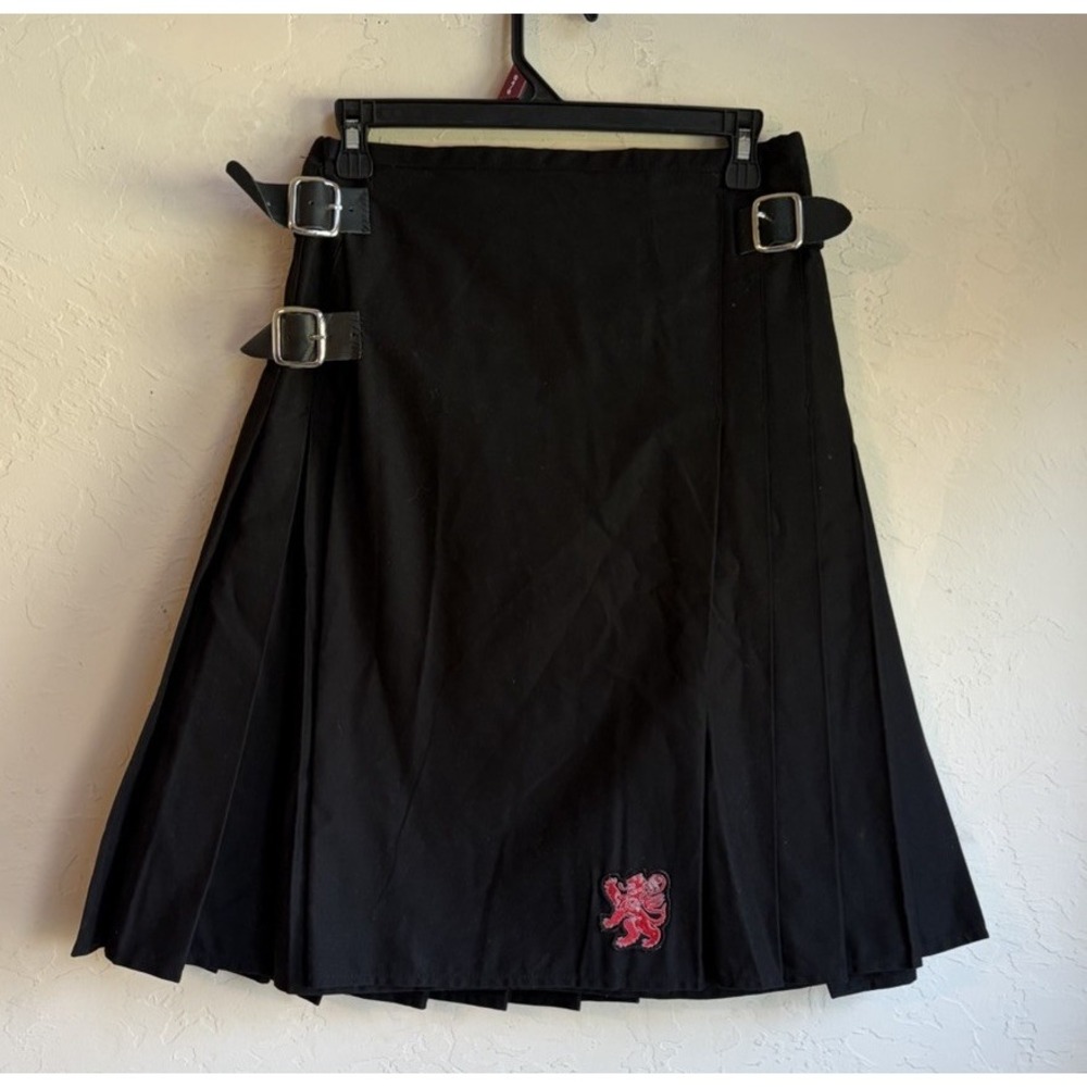 Scottish Kilt Shop Black Utility Kilt Mens 44 NWT Lion Goth Punk Faire Highland